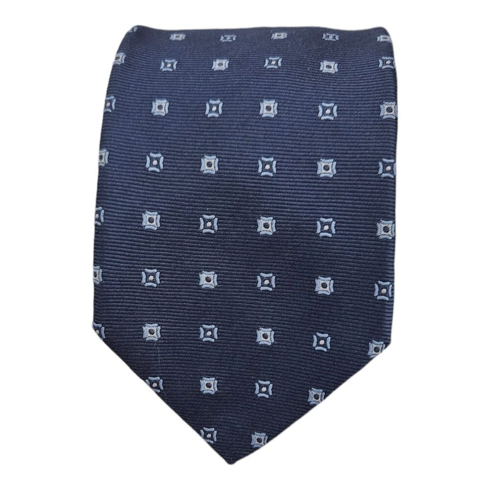 CORNELIANI Blue Geometric Silk Tie ITALY 60"/ 3.4" EC